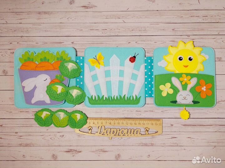 Развивающая книжечка из фетра кроля