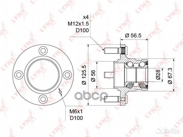 Ступица колеса зад прав/лев WH1223 lynxauto