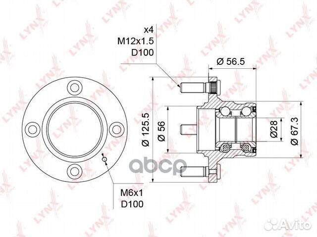 Ступица колеса зад прав/лев WH1223 lynxauto