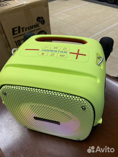 Колонка 80 Вт караоке HopeStar Party One салатовый