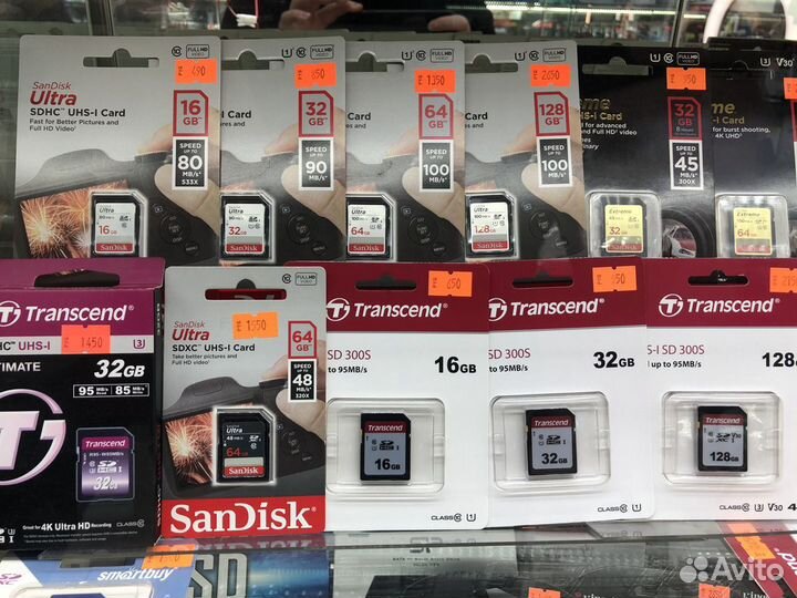 Карта памяти SD microSD Compact Flash новые