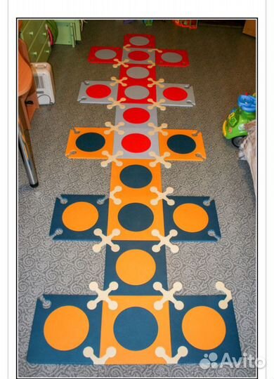 Мягкий напольный игровой коврик пазл для детей ski