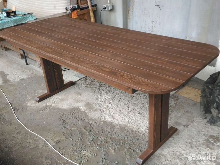 Стол деревянный в беседку,садовая террасная мебель