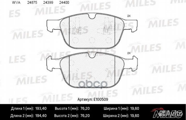 Колодки тормозные передние (Смесь Semi-Metallic