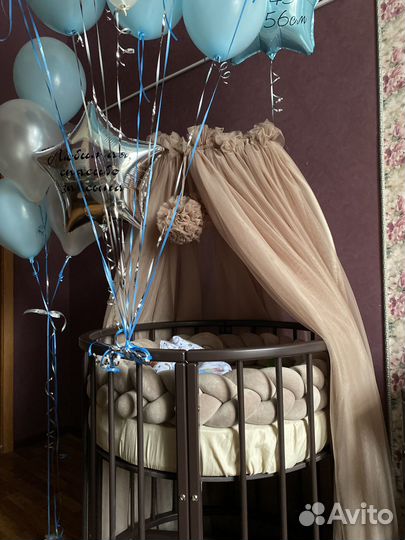 Кроватка 6 в 1 (береза, цвет венга)