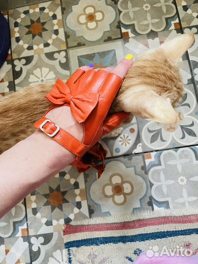 Кожаные перчатки без пальчиков