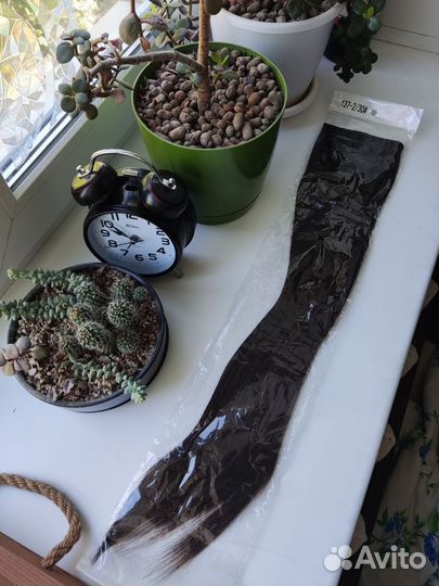 Накладной хвост, русые волосы, на завязках