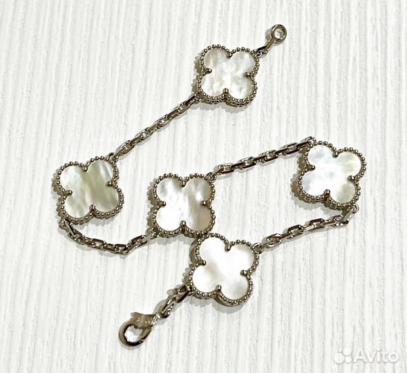 Браслет van cleef (перламутр) серебро