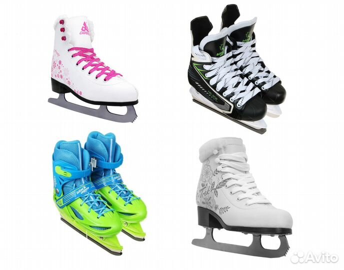 Коньки детские раздвижные, фигурные, хоккейные