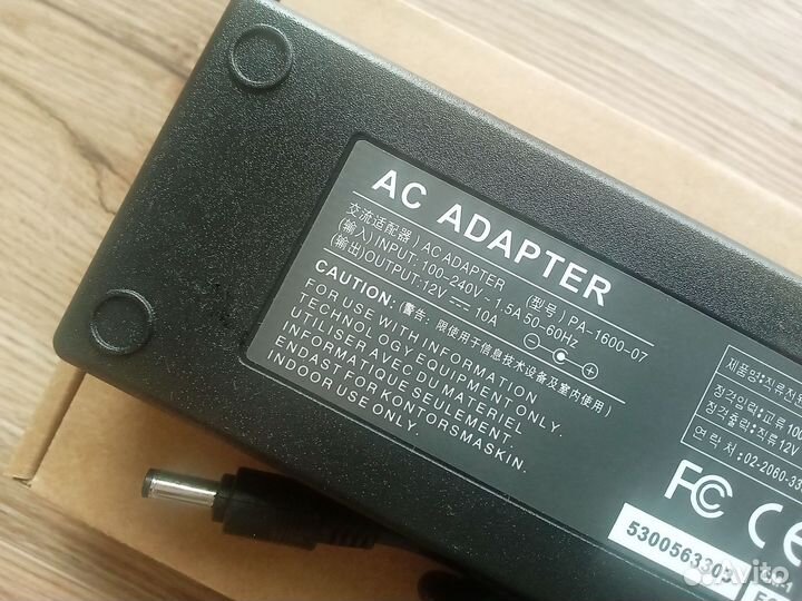 Блок питания 12V 10A 120W 5.5x2.5 для ЖК мониторов