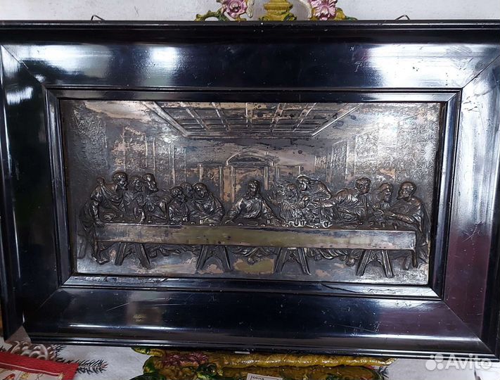 Панно чеканка латунь