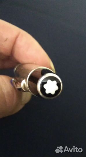 Шариковая ручка montblanc. Серебро. Топаз