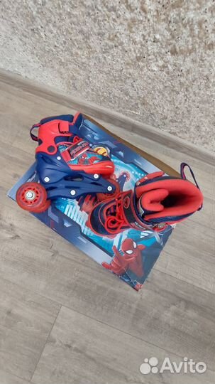 Роликовые коньки Человек-паук раздвижные 26-29 р