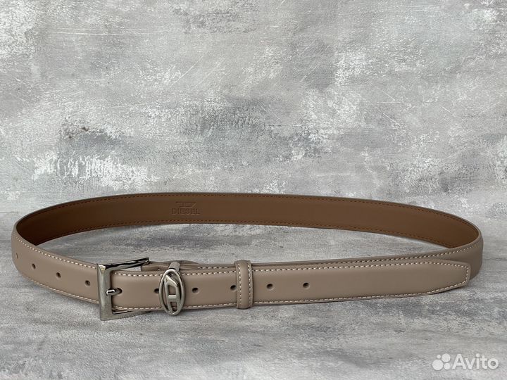 Ремень Diesel женский бежевый узкий