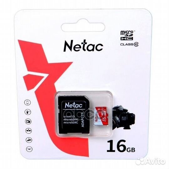 Карта памяти MicroSD 16GB Netac P500 Eco Class