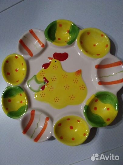 Фарфор Золотая рыбка 17*13см. Тарелка для 9 яиц