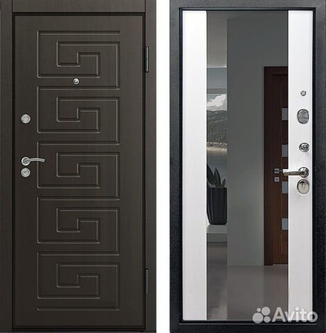 Теплые входные двери с зеркалом. Установка Оруб