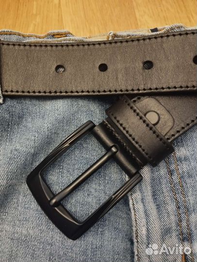 Мужской кожаный крафтовый ремень новый