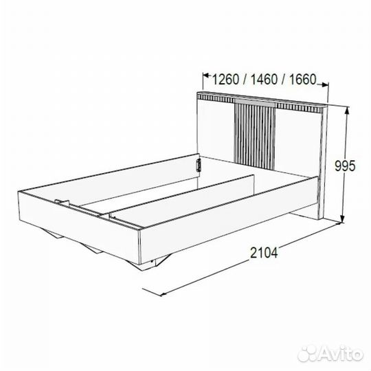 Кровать двуспальная 160х200 с фанерным основанием