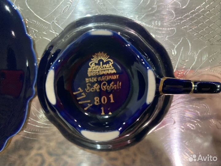 Фарфоровая кофейная пара Кобальт Lindner