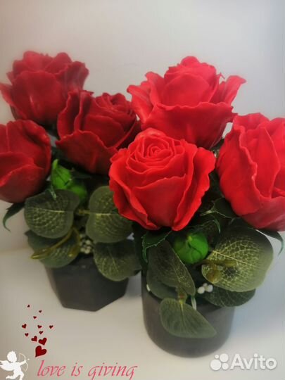 Цветы из мыла, букеты, ручная работа