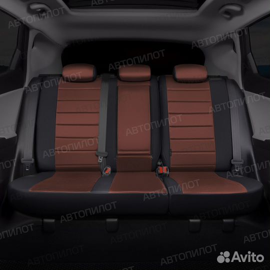 Chevrolet Lacetti Чехлы алькантара чер + шоколад