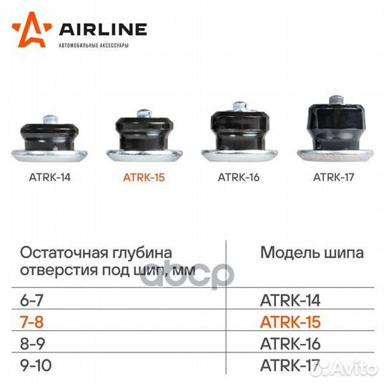 Шипы ремонтные atrk15 airline