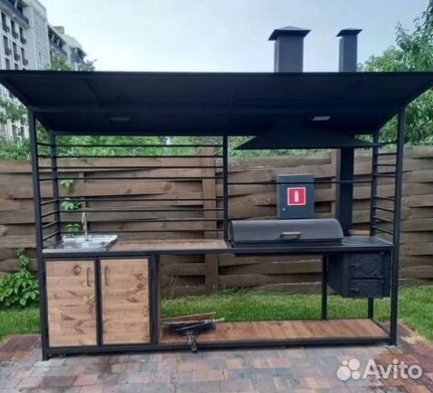 Мангал loft с крышей