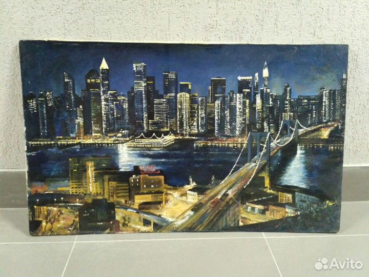 Картина маслом. Ночной пейзаж