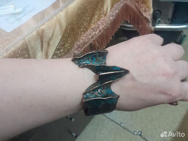 Браслет патинированная медь драконы
