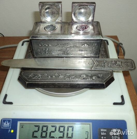 Серебряный чернильный прибор серебро 280 грамм