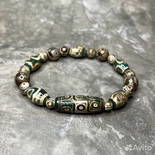 Браслет амулет из бусин Дзи благополучие