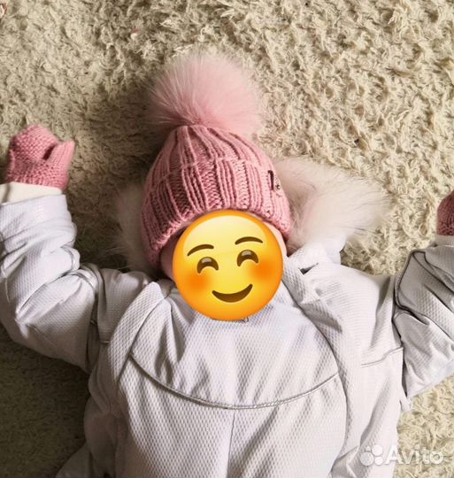 Шапка зимняя детская из шерсти мириноса