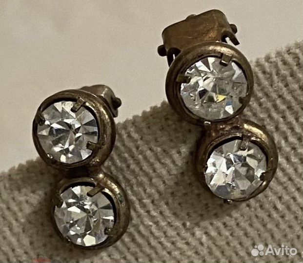 Винтажные шикарные клипсы из Чехословакии