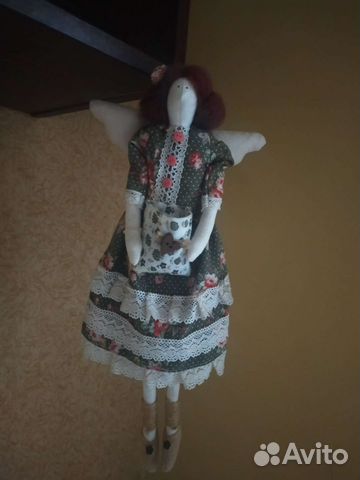 Кукла тильда интерьерная текстильная ручной работы