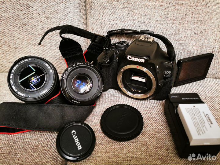 Canon 600d + 2 объектива 50mm 1.8 и kit