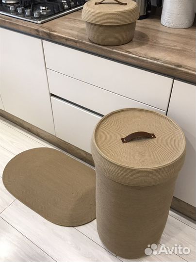 Коврик корзина для хранения бельевая