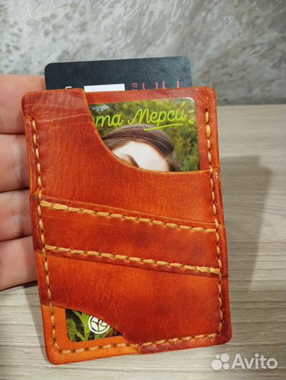 Кардхолдер ручной работы из натуральной кожи