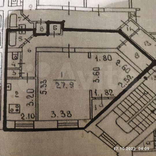 1-к. квартира, 55,2 м², 3/4 эт.