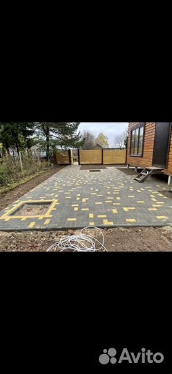 Укладка тротуарной плитки, Брусчатки, бордюра