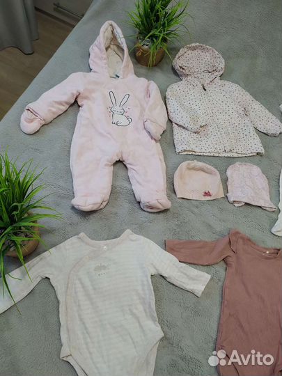 Вещи пакетом на девочку 3-9 месяцев