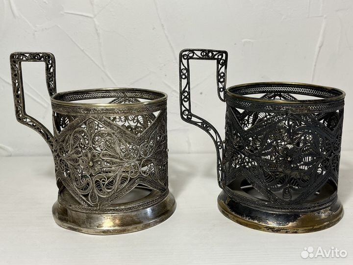 Подстаканники скань филигрань кам и Казаково, СССР