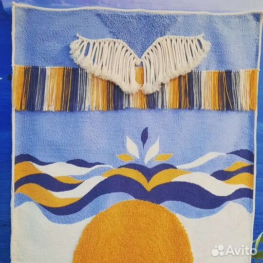 Ковер на стену/вышивка/панно с бахромой большое