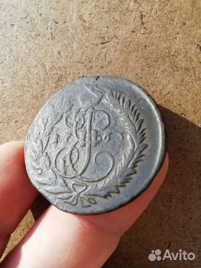 2 коп 1763г мм Перечекан с барабанов облачника