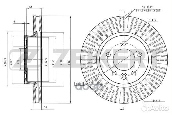 Диск торм. перед. Land Rover Discovery III 04