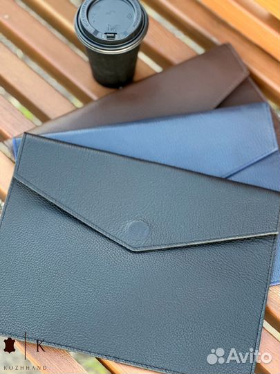 Кожаный чехол для макбук 13