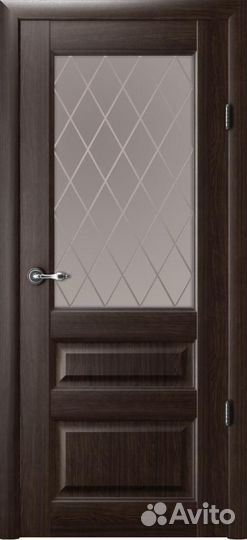 Межкомнатная дверь Эрмитаж 2, остеклённая, орех 80