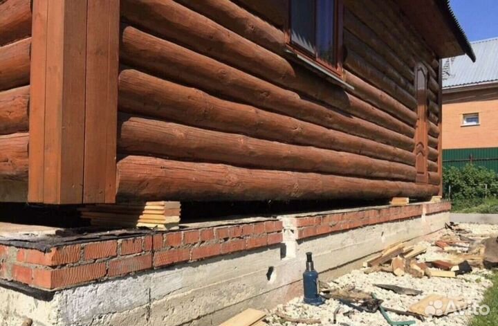 Ремонт фундамента и подъем дома и замена полов