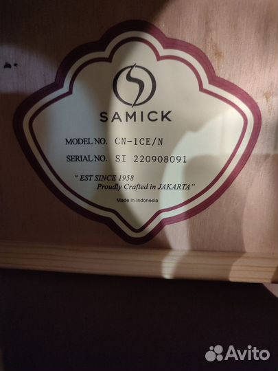 Классическая гитара samick CN-1CE/N