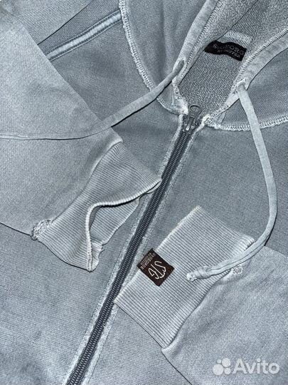 Distressed zip hoodie